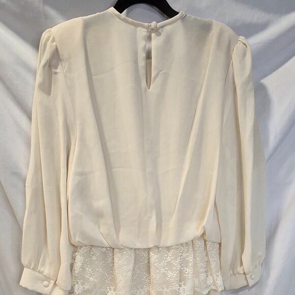 Vintage Monica Richards Dress Size 14 Pleated Ivory Lace - Picture 7 of 10